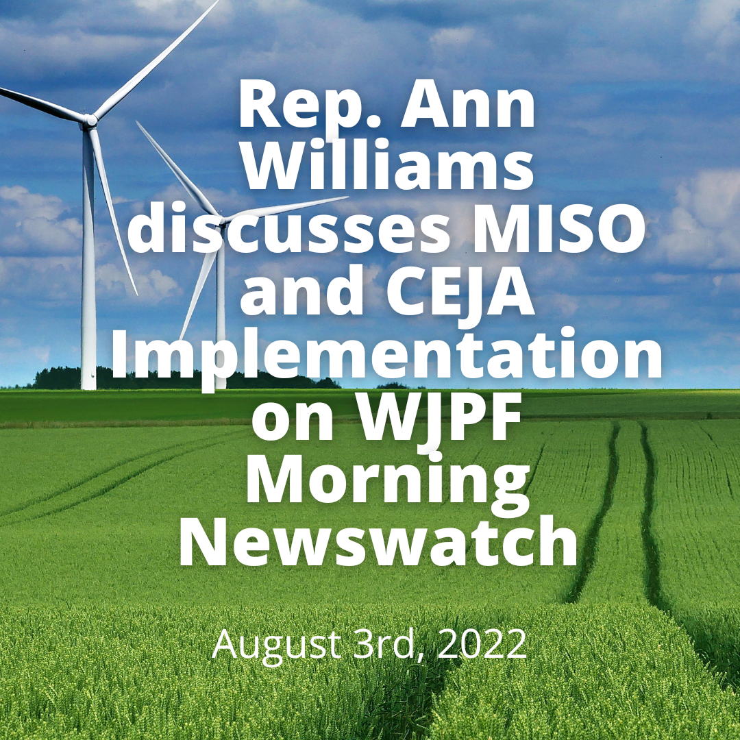 Rep. Ann Williams discusses MISO and CEJA Implementation on WJPF Morning Newswatch