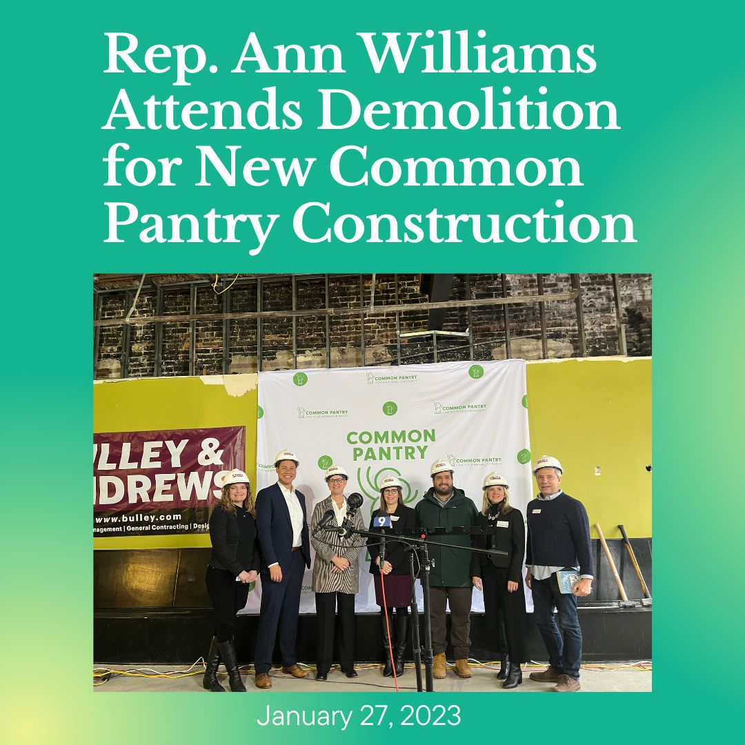Rep. Ann Williams Attends Demolition for New Common Pantry Construction